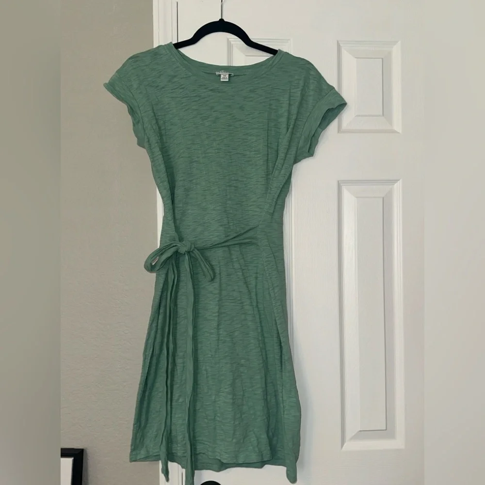 J Crew Short Sleeve Tie Waist Tee Shirt Dress - Picture 4 of 11